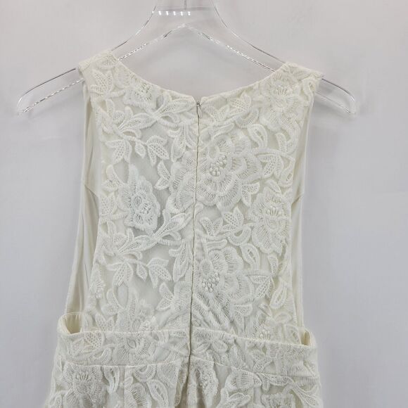 Revolve NBD Faith White Lace Mini Dress Small Plunging Neckline Sleeveless NWT - Picture 7 of 13